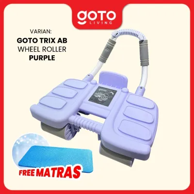 Goto [COD] Trix AB Wheel Roller Otomatis Rebound 4 Roda Timer Alat Fitness Perut Gym Rumahan Anti Slip Stabil 3in1