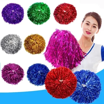 1pc/1Pair Concert Dress Costume Double Hole Handle Competition Flower Cheerleader Pompoms Dance Party Decorator Cheerleading Cheering Ball Club Sport Supplies