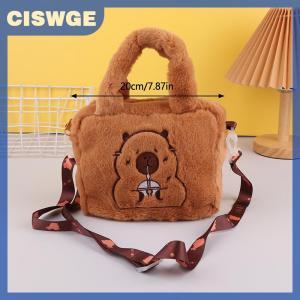 CISWGE Capybara Sang Trọng Ba Lô Kawaii Plushie Búp Bê Túi Lông Trẻ Em Của Túi Vai Túi Mini Ba Lô Túi Quà Tặng Cho Bạn Gái