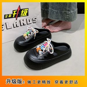 [Free Shipping] Versatile Sandals Cute Strappy Platform Slippers WomenS Summer Outdoor Clogs New Non-Slip And Fashionable Design