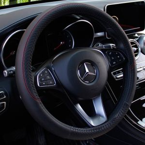 Carbon fiber Leather Car Steering Wheel Cover Anti-skid and Wear-resistant Suitable for 37-38CM