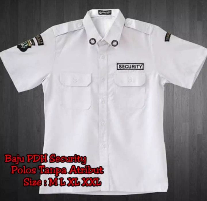 BAJU PDH SECURITY SATPAM PUTIH LENGAN PENDEK/KEMEJA POLOS LENGAN