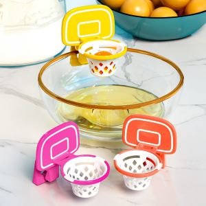 LIFE SHOPS U Shape Buckle Basketball Frame Egg Yolk Separator Labor-saving Manual Egg Yolk Divider Cute Plastic Egg White Separator Home