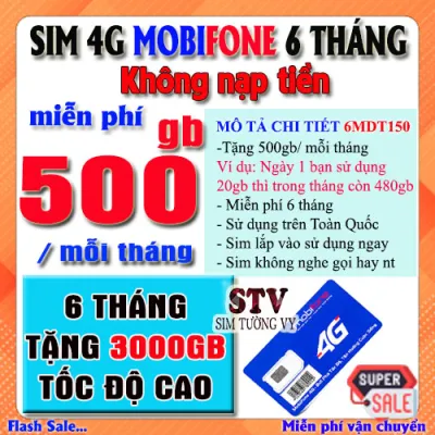 Sim 4G - 5G Mobifone MDT350( 4GB/THÁNG) 12MDT50 (5GB/NGÀY) 12MDT150 (500GB/THÁNG) MFY 6MDT150 (500gb/tháng x 6 tháng ).Freeship- chưa kích hoạt