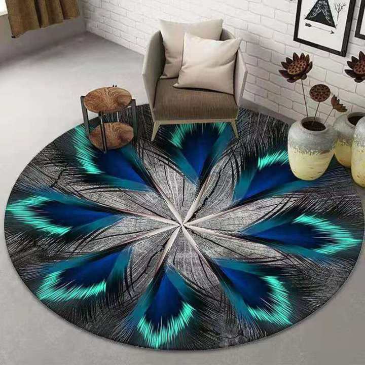 Round carpet living room 3D carpet indian mandala Crystal Velvet carpet  floor mat carpet bulat murah gila doormat entrance Christmas Decorations  Home