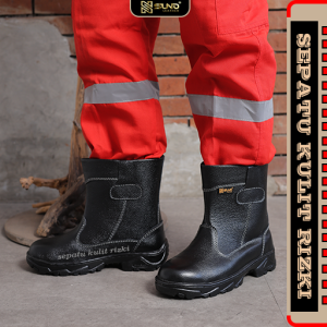 Sepatu Septi Boots Pria Kulit Safety Shoes Sepatu Kerja Proyek Lapangan Ujung Besi Sepatu Safety Sepatu Sefty