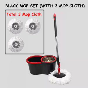 (SG STOCK) 360 Degree Spin Mop / Spin Rotate Dry Mop / Durable Stainless Steel with Pole and 3/5 Refills