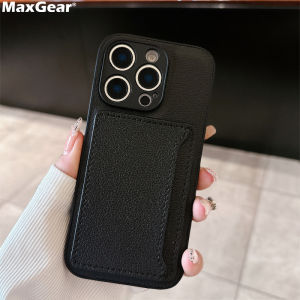 Luxury Litchi Leather Texture Phone Case With Horizontal Card Bag For iPhone 16 15 14 Plus 13 12 11 Pro XS Max XR Fashion Cover
