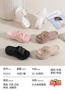 Free Shipping ~ Thick-Soled Rhinestone Lettered Flip-Flops For Women Summer Beach Sandals With A High-End And Fashionable Look
