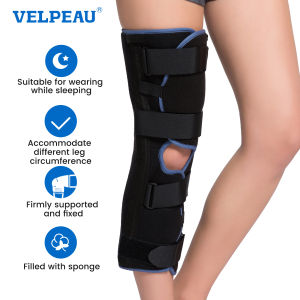 VELPEAU Knee Immobilizer - Full Leg Brace - Straight Knee Splint - Comfort Rigid Support for Knee Pre-and Postoperative & Injury or Surgery Recovery