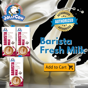 JOLLYCOW Barista Milk 1L x3 Pack - Creamy Full-Fat Milk for Coffee Latte Art & Espresso Creations