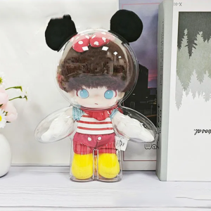 WENSH Transparent DIMOO Protective Shell Waterproof Dust Cover DIMOO Doll 3D Display Box Protective Case Detachable DIMOO Storage Bag