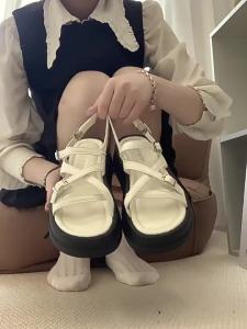 [Free Shipping] Silver Niche Platform Thick-Soled Open-Toe Sandals For Women 2026 Summer New Korean Version Versatile Non-Slip Beach Roman Shoes