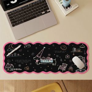 VERMILL Large Size Rubber Mouse Pad Cartoon Cat Pattern Non-slip Keyboard Mice Mat  Lock Edge Computer Desk Protector Home