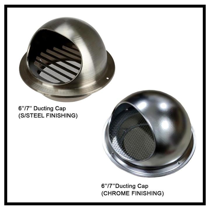 6" / 7" Inch Stainless Steel Cooker Hood End Cap Ducting Cap (Suitable