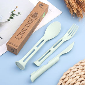 Beserta Dus Packaging SET ALAT MAKAN 3 in 1 TRAVELING PRAKTIS Protable SENDOK GARPU PISAU BAHAN Serat JERAMI Gandum Cocok Untuk SOUVENIR Warna Warni Pastel Cantik