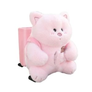 YOUTH HOME Removable 2-in-1 Car Tissue Box Elastic Straps Eye-covering Bear Auto Tissue Holder Multi-functional Space Saving Cute Car Trash Can Car Interior Decoration