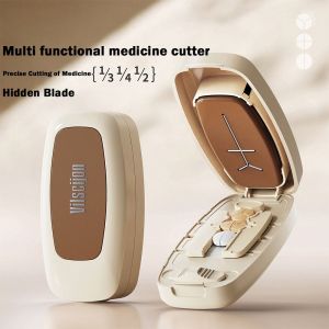 INVADER  Tablet Quartering Pill Divider Divider Organizer 2/3/4 Parts Crusher Divider Portable Dustproof  Divider for Small or Large Pills