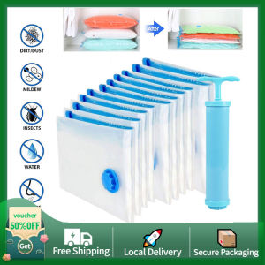 【24 hours delivery】Travel Vacuum Storage Bag Reusable Seal Bag Compression Clothes Organization storage bag with zipper plastic clothes cover cloth dust cover 真空压缩收纳袋