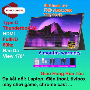 Màn Hình Di Động 18.5 inch 60hz tỉ lệ 16:10 Kết nối HDMI + Type C Vi Tính Mở Rộng Rời Phụ