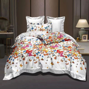 3-in-1 Bedsheet High Quality Butterfly Design Pattern Fitted Sheet durable 2PCS PillowCase