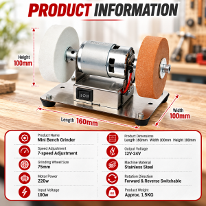DEKES Electric Table Grinder Machine Dual Coarse/Fine Grit Wheels Mini Polishing Machine Knife Sharpener