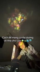 Đèn chiếu 3D tạo hiệu ứng động đại dương giáng sinh giao thông đèn ngủ tạo không khí Đèn Led xoay tự động 360 độ