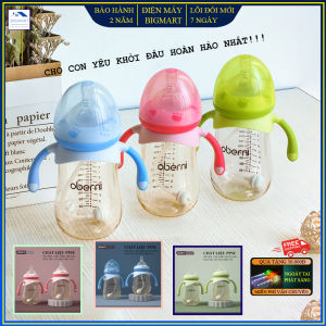 Bình sữa cho bé chống tràn chống sặc cổ rộng có tay cầm tiện lợi chất liệu PPU siêu an toàn cho sức khoẻ của bé tặng kèm ngoáy tai phát sáng bảo hành 2 năm lỗi 1 đổi 1 trong 7 ngày