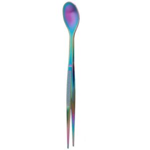 CUFEI Portable Sauce Spoon Multi-functional 2in1 Design Food Tweezers High Quality Stainless Steel Metal Spoon Chopstick Kitchen Utensil