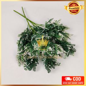 Aksesoris Rose Mary Cabang 3 artificial rumput daun plastik untuk dekorasi rumah dan dekorasi pelaminan atau dekorasi wedding  premium Import termurah aritifisial palsu plastik
