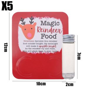 1/10Sets Christmas Paper Card Candy Small Bottle Magic Reindeer Food Package Wrapping Xmas Cardboard New Year Party Candy Gift