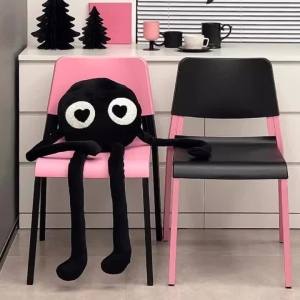 xpkQ Colorful Curved Backrest Dining Chair Comfortable Personal Creative Stackable Dining Chair Metal Base Environmental Home Decor 4P6B8