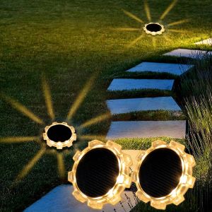 Solar Ground Lights Outdoor Waterproof Landscape Lights for Patio Yard Pathway Walkway and Driveway