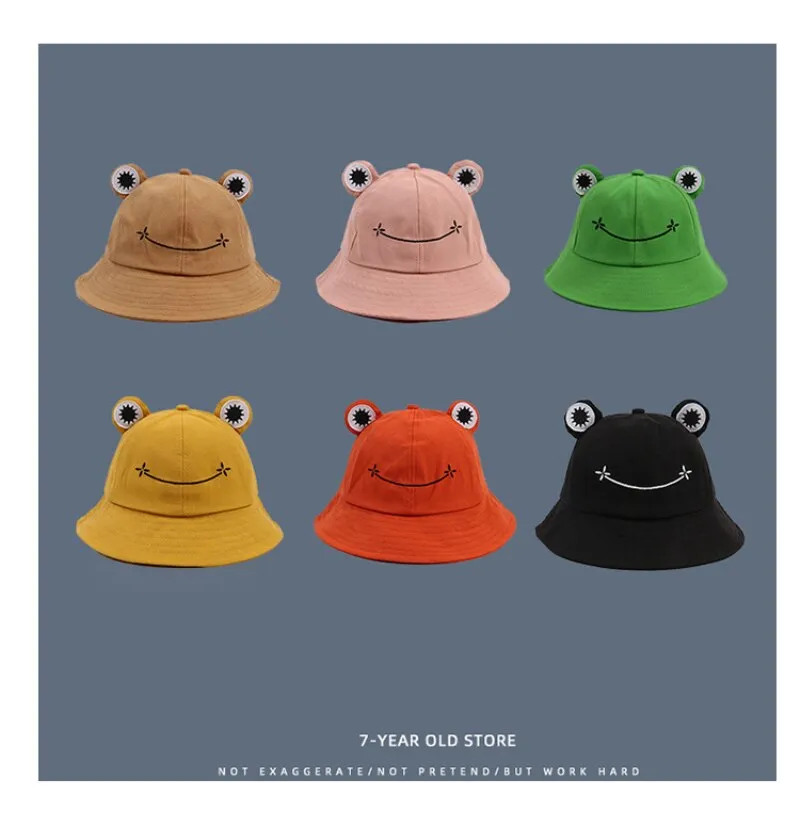 Cartoon Cute Frog Axolotl Bucket Hat For Children Adult Summer