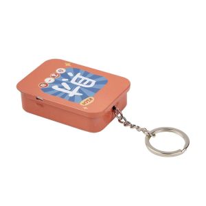 IFFINE With Keyring Push-Pull Tin Box DIY with Sliding Lids Storage Box Portable Multi-function Metal Box Student
