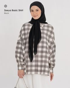 KEMEJA ZEEYA BASIC SHIRT BY DEENAY BAHAN COTTON POLLY ATASAN WANITA PREMIUM CANTIK MURAH SIMPEL
