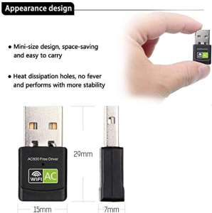 USB WiFi Bluetooth Adapter 600Mbps Dual Band 2.4/5Ghz Wireless External Receiver Mini WiFi Dongle for PC/Laptop/Desktop