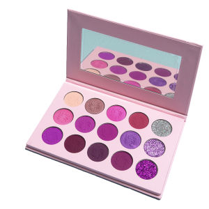 Neza Purple series Eyeshadow Palette Not blooming 15 Colors/Set Matte Pearlescent Eye shadow Mud Long-lasting Color Party Professional Cosmetics