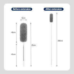 80CM / 280CM Feather Duster Long Pole Microfiber Duster Cleaning Tools Telescopic Bending Duster Adjustable 280cm Telescopic Bending Duster Feather Duster Long Pole Microfiber Duster Dust Cleaning Dongtian