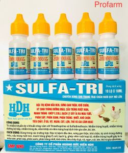 HDH Sulfa Tri 10ml Đầu đen ký sinh trung đương mau tiêu chay phan xanh phan trắng trên vật nuôi dùng trong thú y