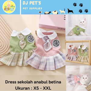 baju anjing dan baju kucing gaun dress sekolah anabul premium