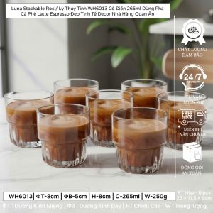 Combo 12 Ly Thủy Tinh WarmHome LuxeRib Dáng Cao Vân Dọc 450ml – Ly Gia Dụng Sang Trọng