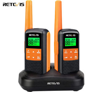 Retevis RT649 Walkie Talkies IP65 Waterproof License-Free1200mAh AA Rechargeable 16 Channels 121CTCSS/DCSVOX Torch Dual watch Walkie Talkies for Outdoor Hiking Camping (Orange)