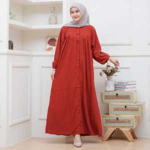 Gamis Jumbo LD 120 Bahan Polo Linen Premium Busana Muslim Wanita.