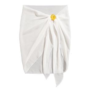 Womens Beach Wrap Sarongs Cover Up Chiffons Swimsuit Short Beach Cover Up Wrap Skirts Shell Swimsuit Wrap Dress Skirt