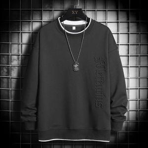 Sweater Pria Lengan Panjang Motif Print Sweater Bahan Poliester W11M