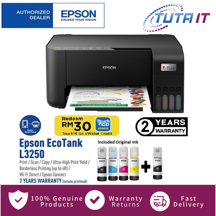 Epson EcoTank L3250 All-in-One Ink Tank Printer With Original Epson 003 ...