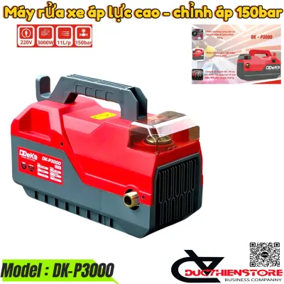 Máy rửa xe áp cao 3000W DDEKO DK-P3000 chỉnh áp dây đồng 150bar chính hãng deko