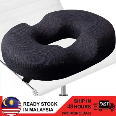 Donut Pillow Hemorrhoid Tailbone Cushion – 100% Memory Foam – Coccyx Prostate Sciatica Bed Sores Post-Surgery Pain Relief – Orthopedic Firm Seat Pad for Home Office Car