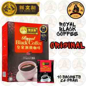 Sin Boon Kee Royal Black Coffee Original Sugar Added Kopi O Instant Coffee Drink 10 Sachets 26 Gram